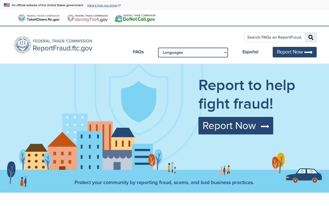 Sylvania Township neighbors image of the Federal Trade Commission fraud reporting page