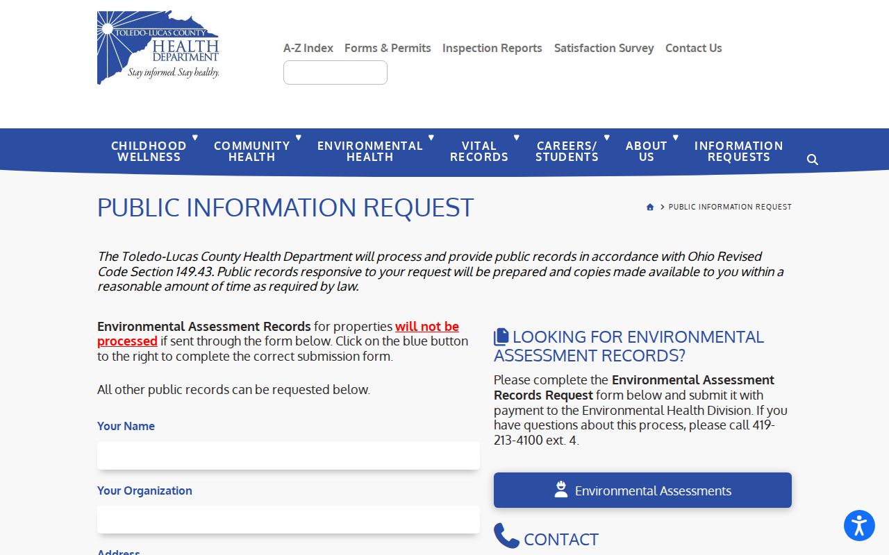 Sylvania Township neighbors image of a Lucas County Health Department public records request