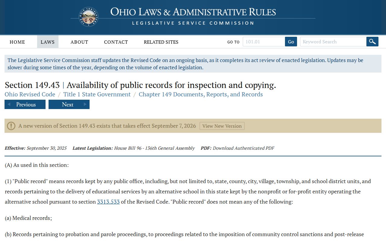 Sylvania Township neighbors image of Ohio Public Records Act information