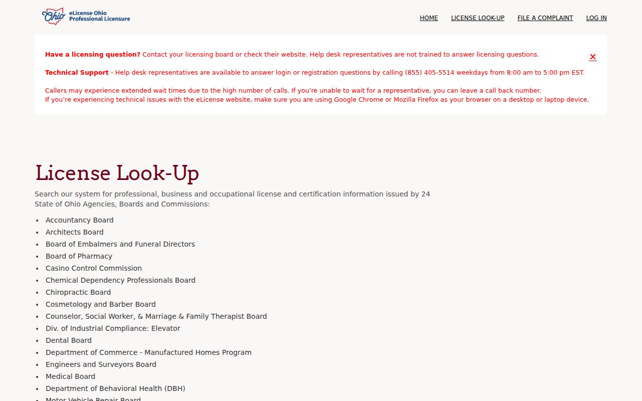 Sylvania Township resident lookup image of Ohio professional license verification