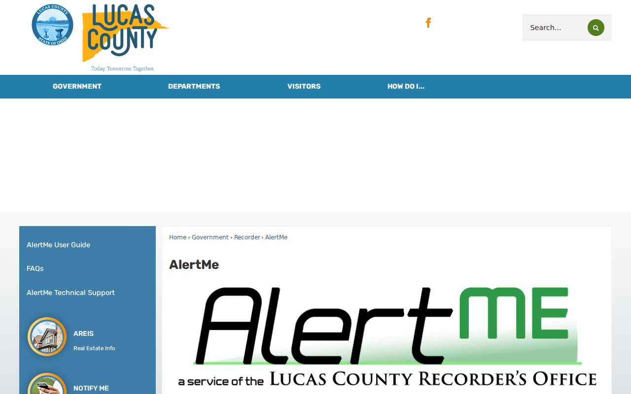 Sylvania Township street directory Lucas County Recorder AlertMe monitoring page