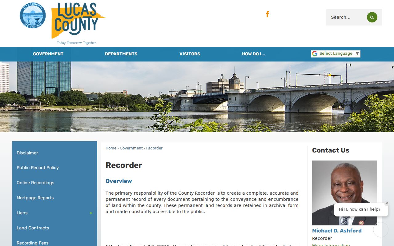 Sylvania Township residents directory Lucas County Recorder records office