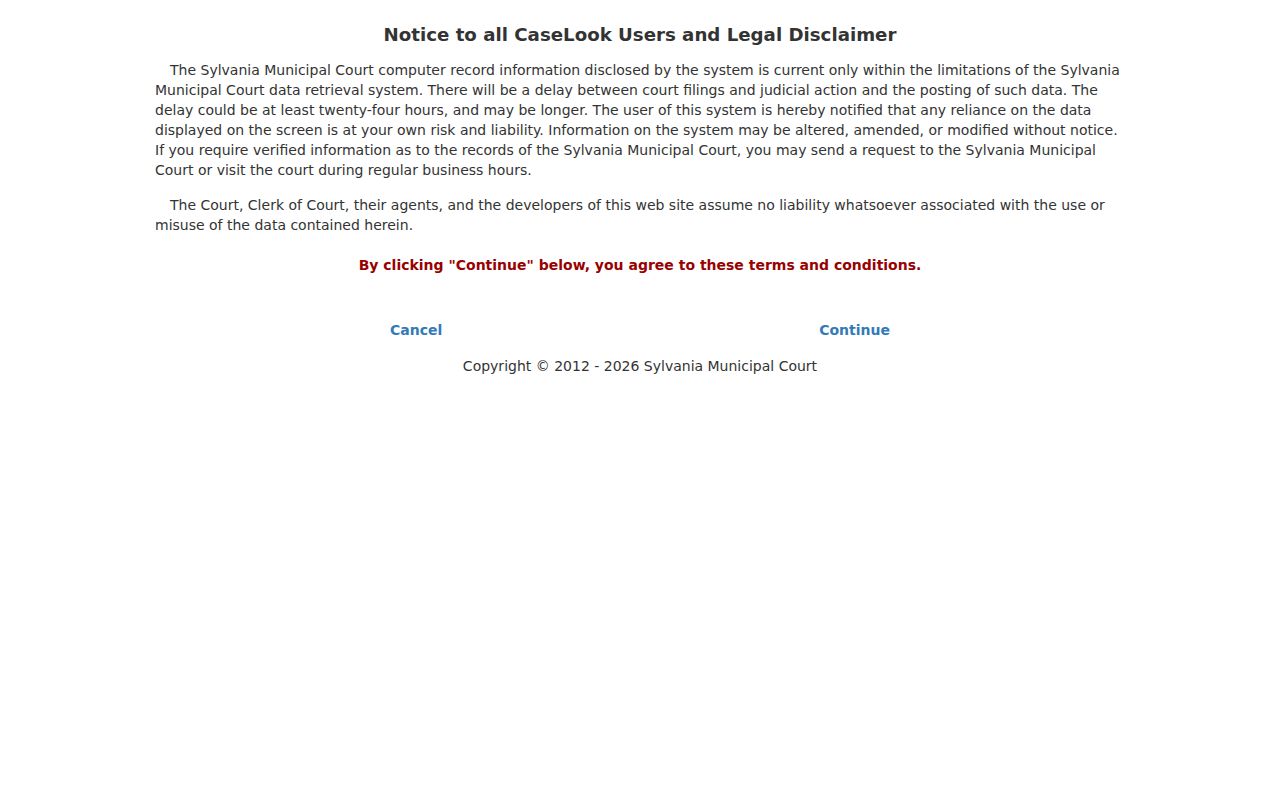 Sylvania Township residents directory Sylvania Municipal Court CaseLook