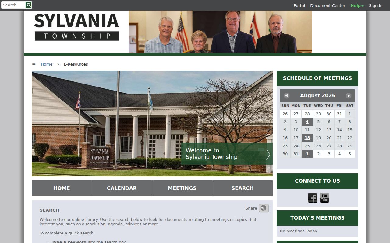 Sylvania Township residents directory Township document library search